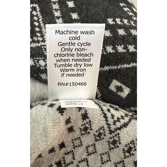 NWT Women's Gray & White 41 Hawthorn Fair Isle Print Sheath Sweater Dress Size L - Picture 7 of 7